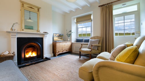 The sitting room at Pentireglaze West Cottage, Cornwall